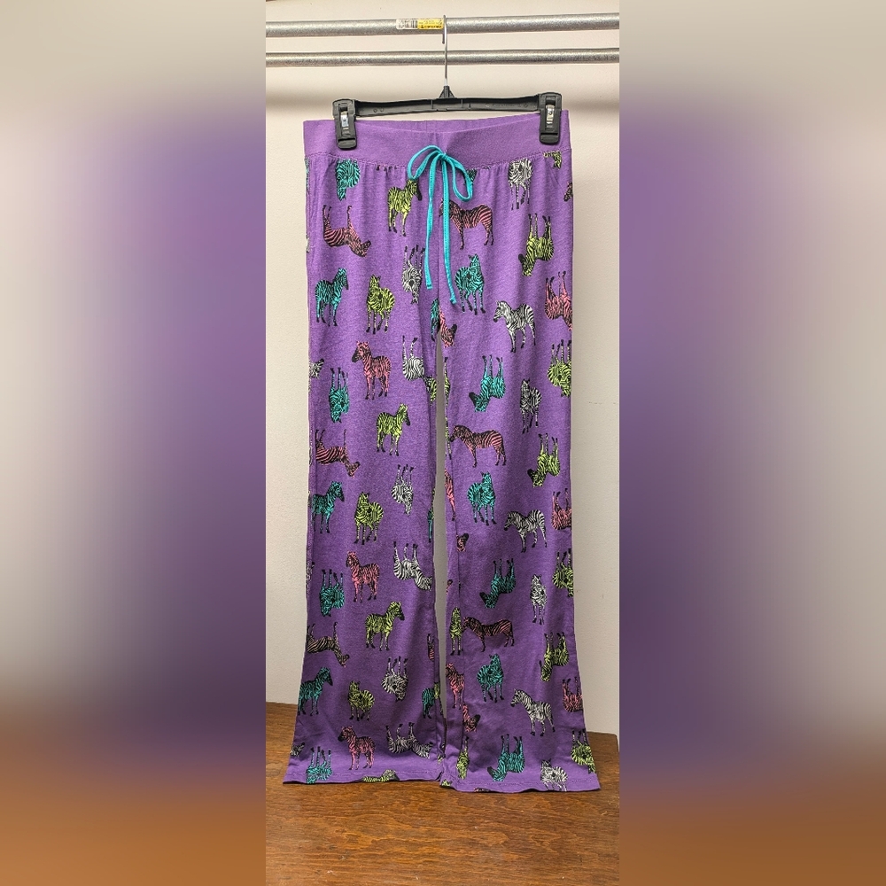 S Colorful Zebra Lightweight Flared Knit  Cotton Blend PJ Lounge Pants Joe Boxer